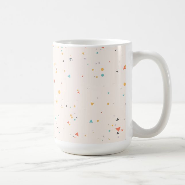 Dots & Triangle Confetti Pattern Coffee Mug (Right)