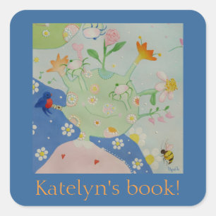 Dotsie's daughter bookplate square sticker