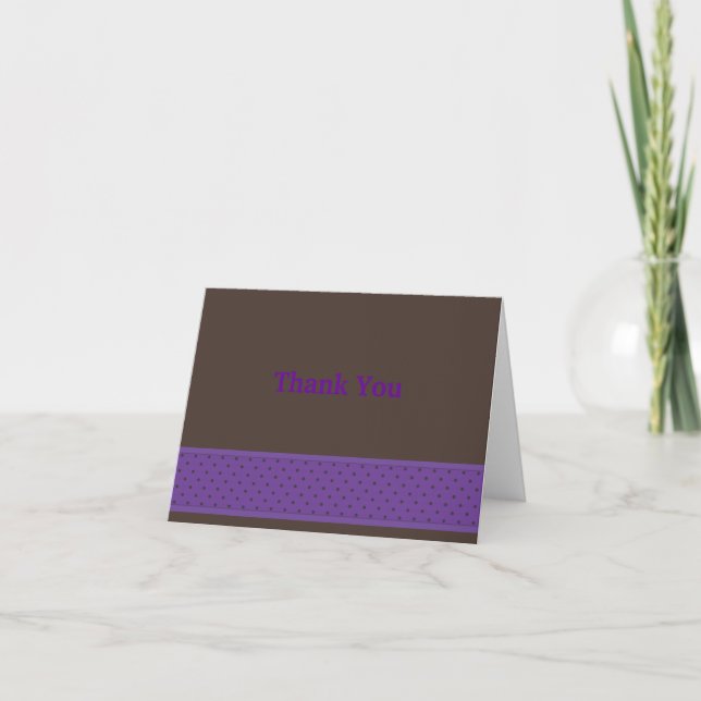 DotStrip Notecard-Violet/Brown Thank You Card (Front)