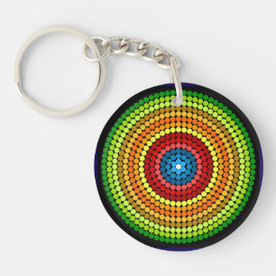 Dotted Abstract Mandala Art Design-65904 Keychain