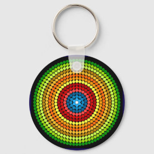 Dotted Abstract Mandala Art Design-65904 Keychain