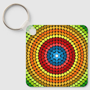 Dotted Abstract Mandala Art Design-65904 Keychain