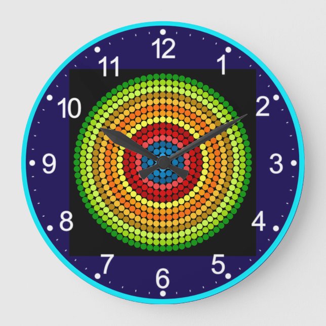 Dotted Abstract Mandala Art Design-65904 Large Clock (Front)