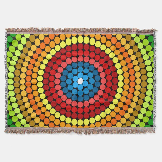 Dotted Abstract Mandala Art Design-65904 Throw Blanket (Front)
