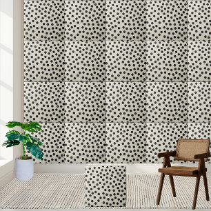 Dotted Black White Glitter Floor Wall Kitchen Tile