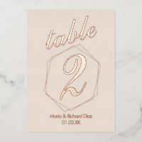 Dotted Border Pressed  Foil Table Number