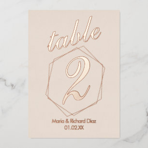 Dotted Border Pressed Foil Table Number