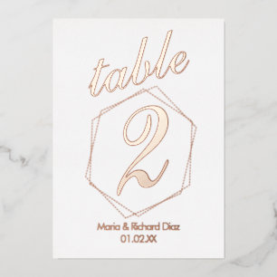 Dotted Border Pressed  Foil Table Number