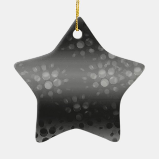 Dotted Bursts Pattern - Black, Grey, White Ceramic Ornament (Front)