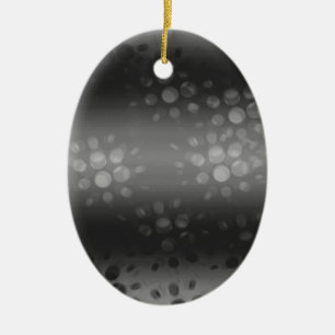 Dotted Bursts Pattern - Black, Grey, White Ceramic Ornament