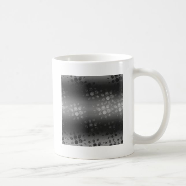 Dotted Bursts Pattern - Black, Grey, White Coffee Mug (Right)
