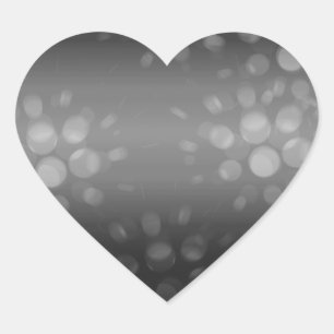 Dotted Bursts Pattern - Black, Grey, White Heart Sticker
