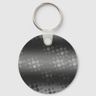 Dotted Bursts Pattern - Black, Grey, White Keychain