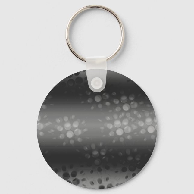 Dotted Bursts Pattern - Black, Grey, White Keychain (Front)
