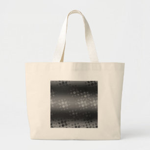 Dotted Bursts Pattern - Black, Grey, White Large Tote Bag