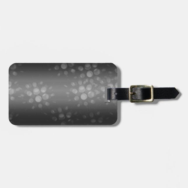 Dotted Bursts Pattern - Black, Grey, White Luggage Tag (Front Horizontal)