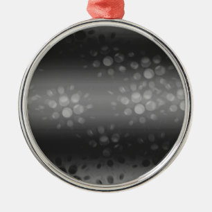 Dotted Bursts Pattern - Black, Grey, White Metal Ornament