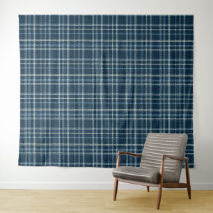 Dotted chequered pattern. Grey-blue. Tapestry