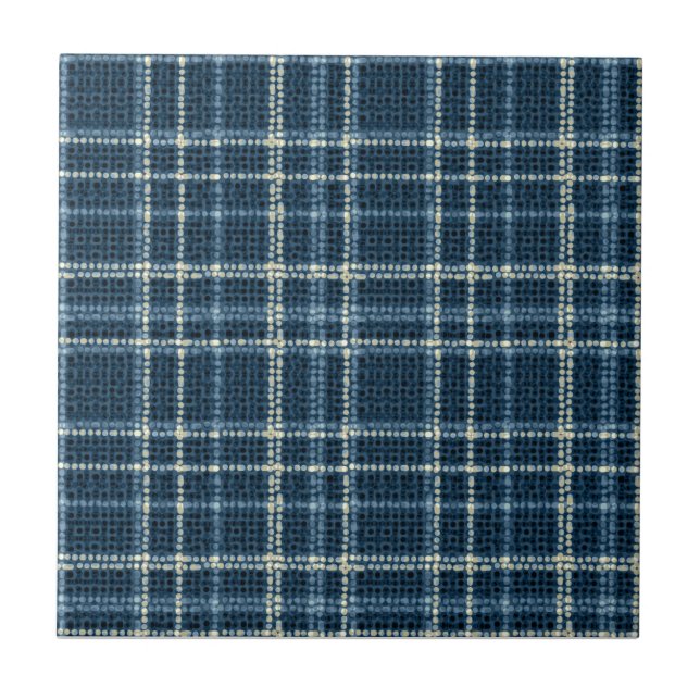 Dotted chequered pattern. Grey-blue. Tile (Front)