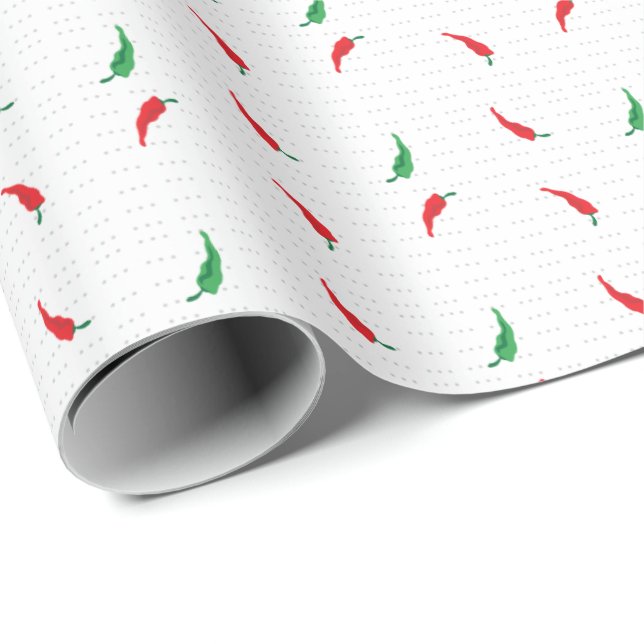 Dotted Chile Pepper Pattern Wrapping Paper (Roll Corner)