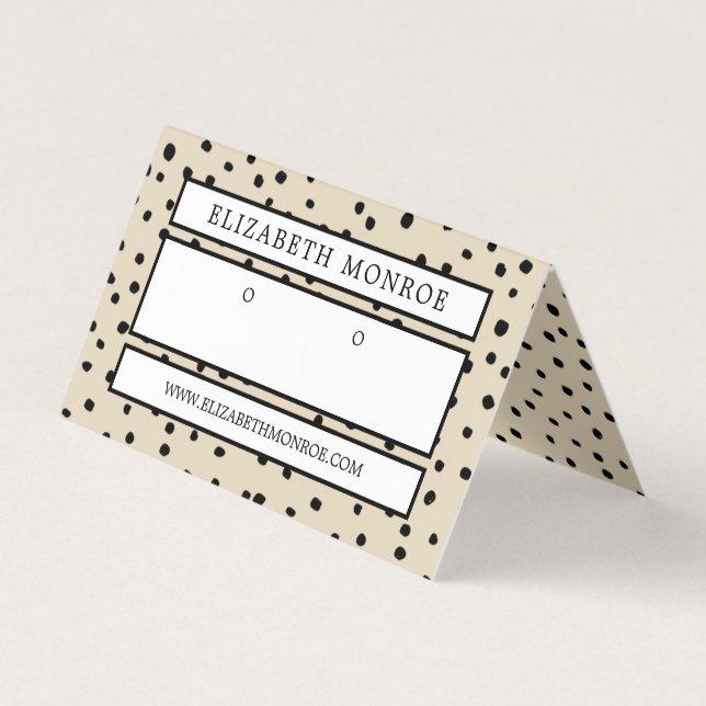 Dotted Earring Holder, Jewelry Display Card (Front)