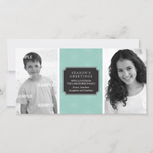 Dotted Floral Frame Photo Card