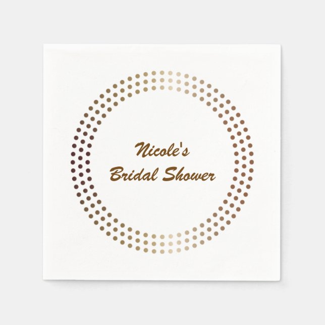 Dotted Gold Circles Modern Dots Glam Party Napkin (Front)