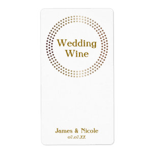 Dotted Gold Circles Modern Dots Wine Labels
