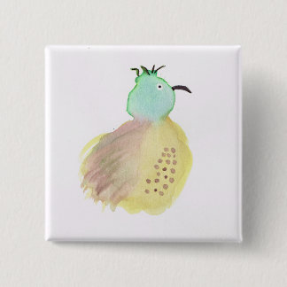 Dotted Green and Yellow Bird 2 Inch Square Button