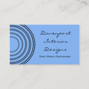 Dotted Half Moons Business Card, Light Blue Card