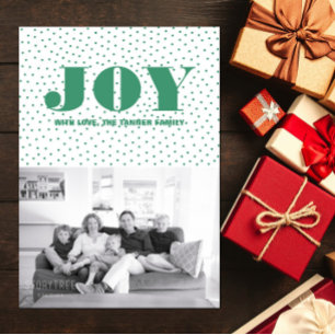 Dotted Joy Holiday Photo Card   Green