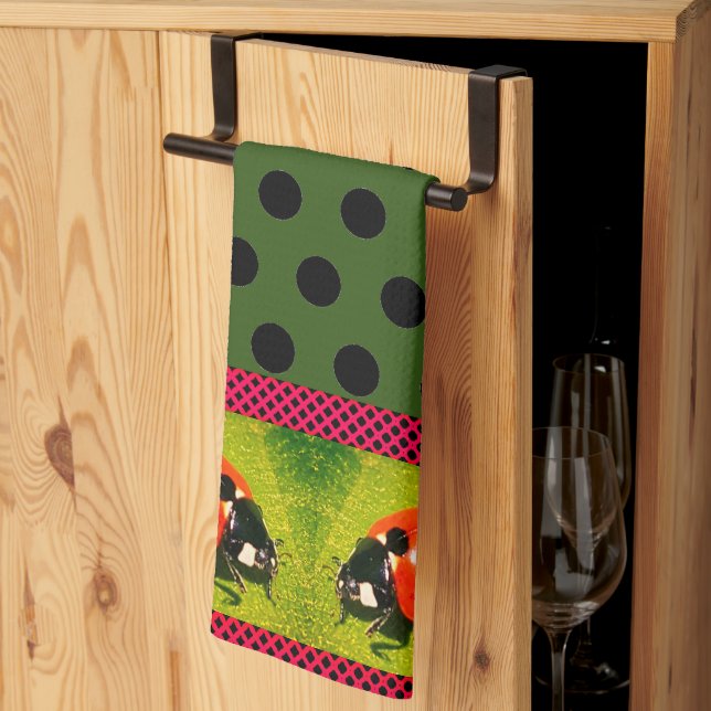  Dotted LadyBug Kitchen Towel (Thirds Fold)