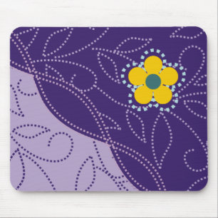 Dotted Leaves And Flower Mousepads