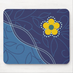Dotted Leaves And Flower Mousepads