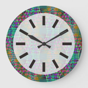 Dotted Orderly Chaos Wallpaper colored Large Clock