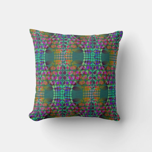 Dotted Orderly Chaos Wallpaper coloured + your ide Throw Pillow (Front)