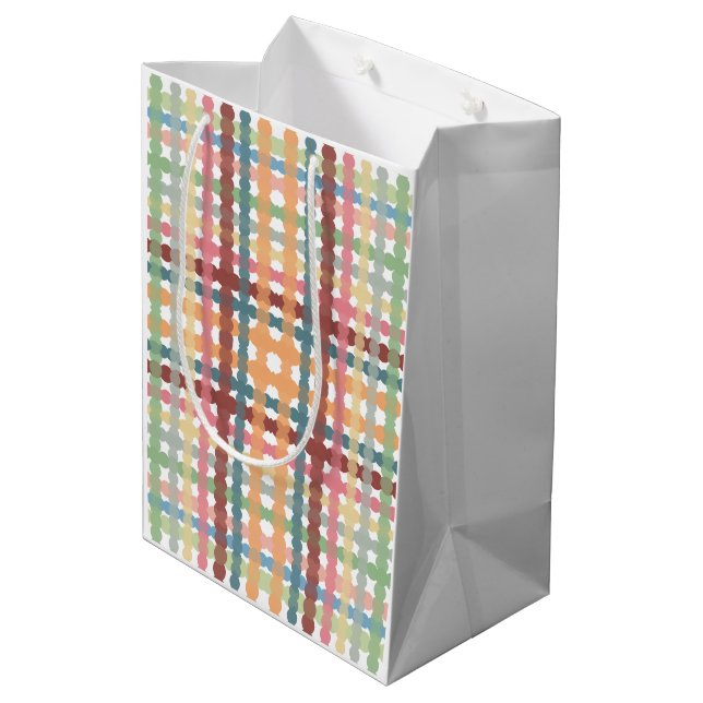 Dotted Pastel Plaid Pattern  Medium Gift Bag (Back Angled)