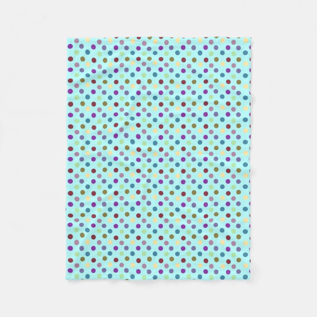Dotted Polkas Customizable Multicolor Fleece Blanket (Front)