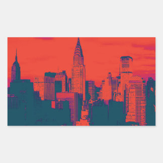 Dotted Red Retro Style Pop Art New York City Sticker