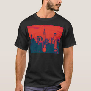 Dotted Red Retro Style Pop Art New York City T-Shirt