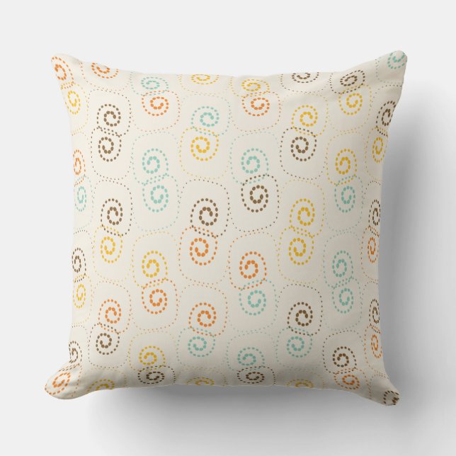 Dotted Spiral Design Throw Pillow (Front)