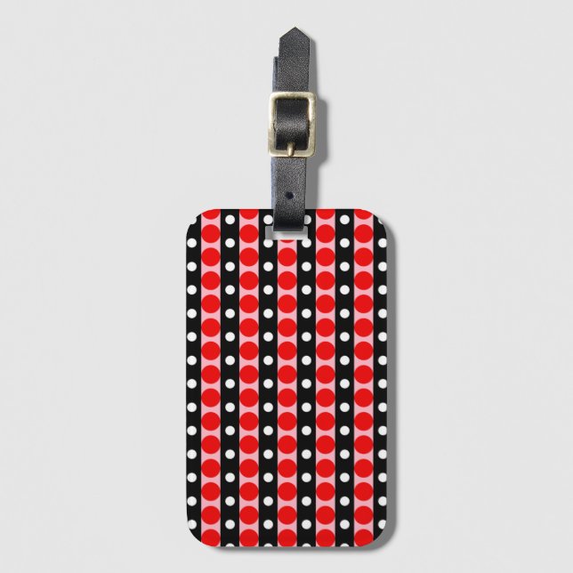 Dotted Stripe Luggage Tag (Front Vertical)