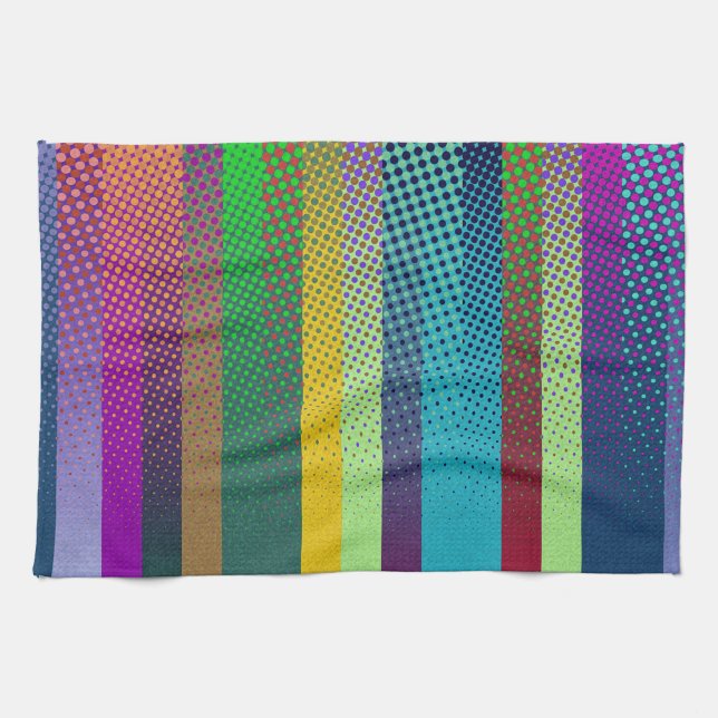 Dotted Stripes Pattern coloured + your ideas Kitchen Towel (Horizontal)