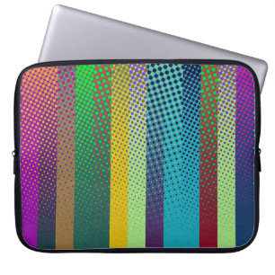 Dotted Stripes Pattern coloured + your ideas Laptop Sleeve