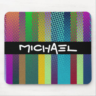 Dotted Stripes Pattern coloured + your ideas Mouse Pad