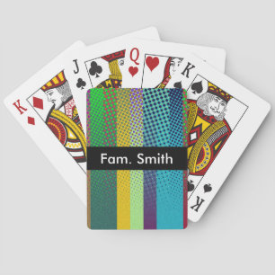Dotted Stripes Pattern coloured + your ideas Playing Cards