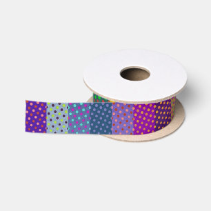 Dotted Stripes Pattern coloured + your ideas Satin Ribbon