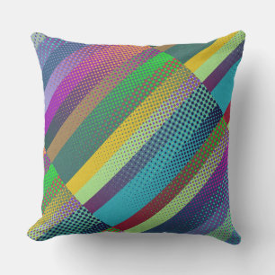 Dotted Stripes Pattern coloured + your ideas Throw Pillow