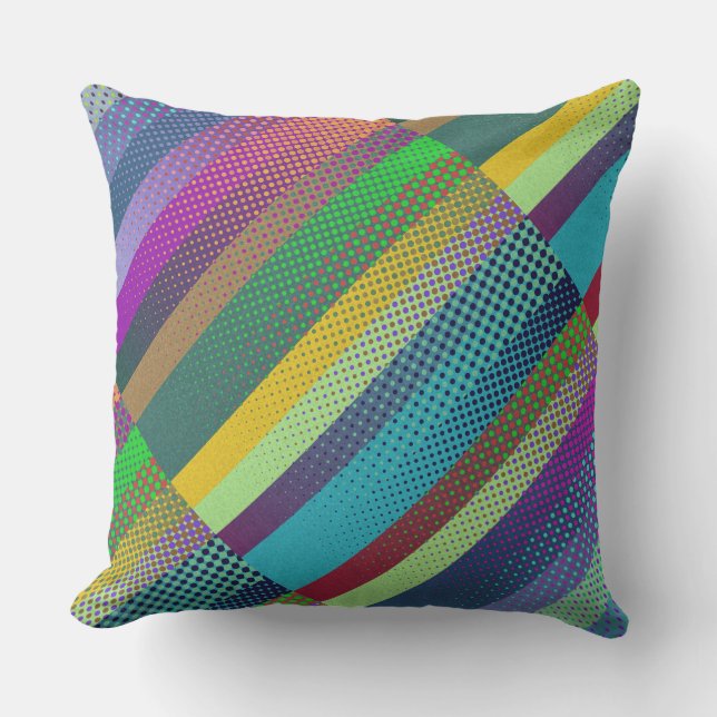 Dotted Stripes Pattern coloured + your ideas Throw Pillow (Front)