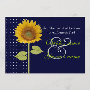 Dotted Sunflower 3 wedding Invitation